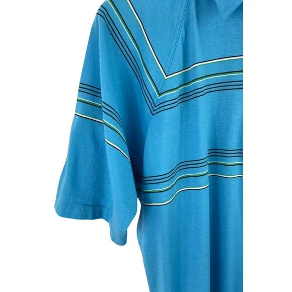 IZOD Club Mens SIze L Multicolor Striped Short Sleeve Polo Shirt Eagle Creek - Picture 3 of 7